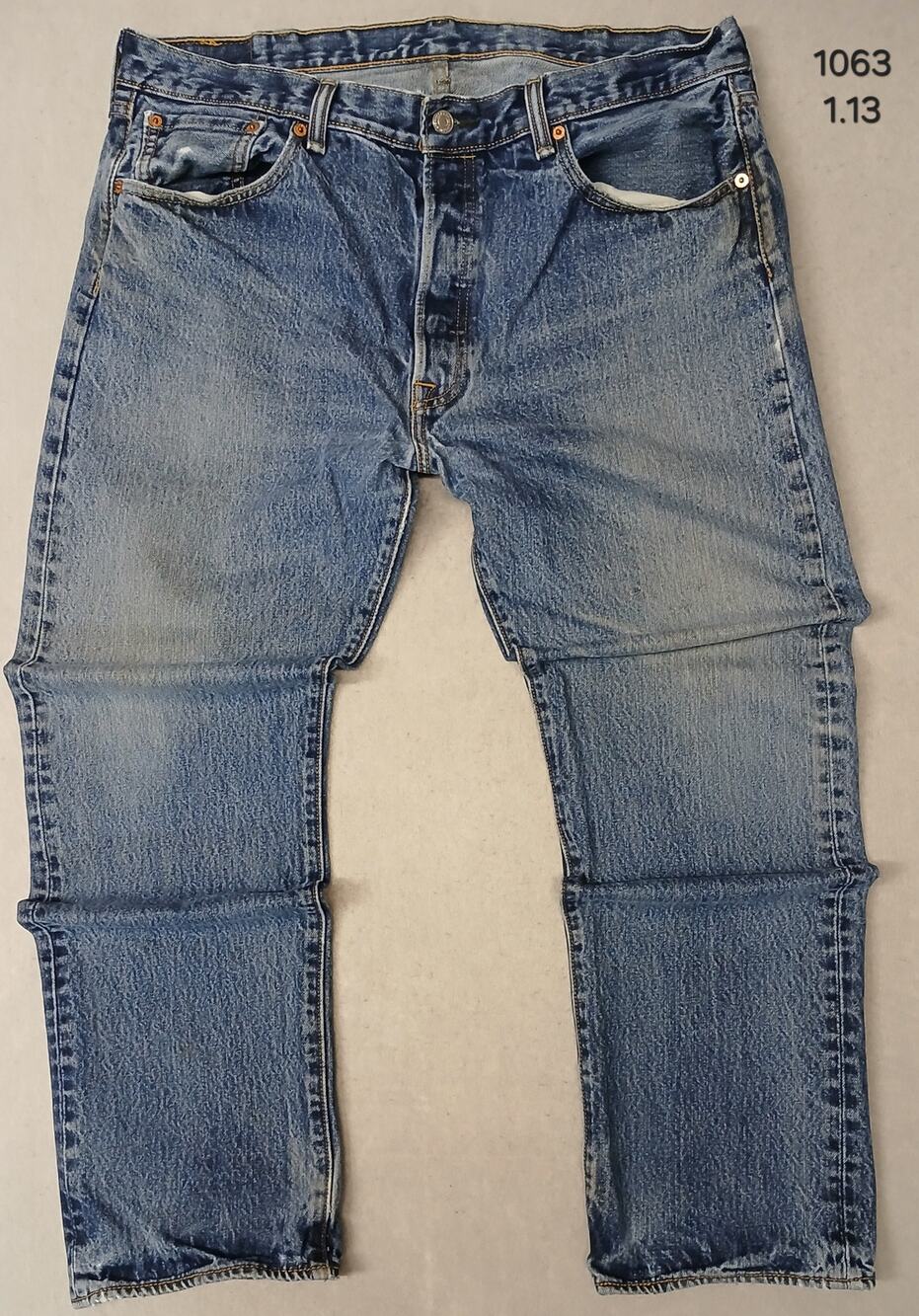 Levi's 501 (38x32) Original Fit Straight Blue Denim Jeans